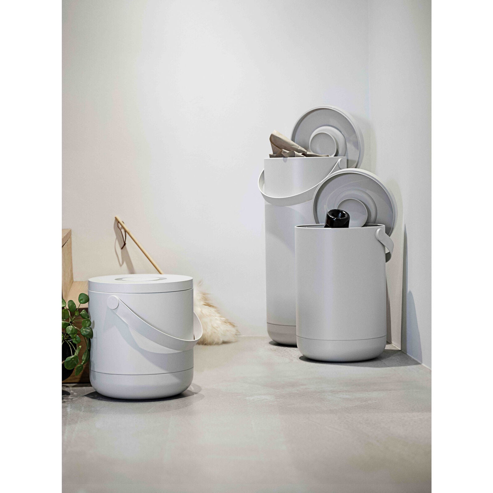 Waste Bin Circular 15L warm Grey